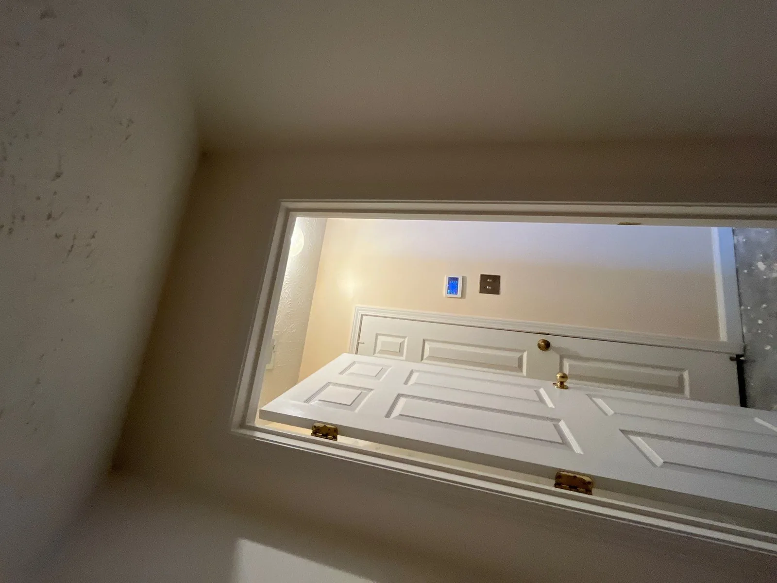 Partially installed door in an interior opening, part of a remodeling project — serving Dallas, GA.